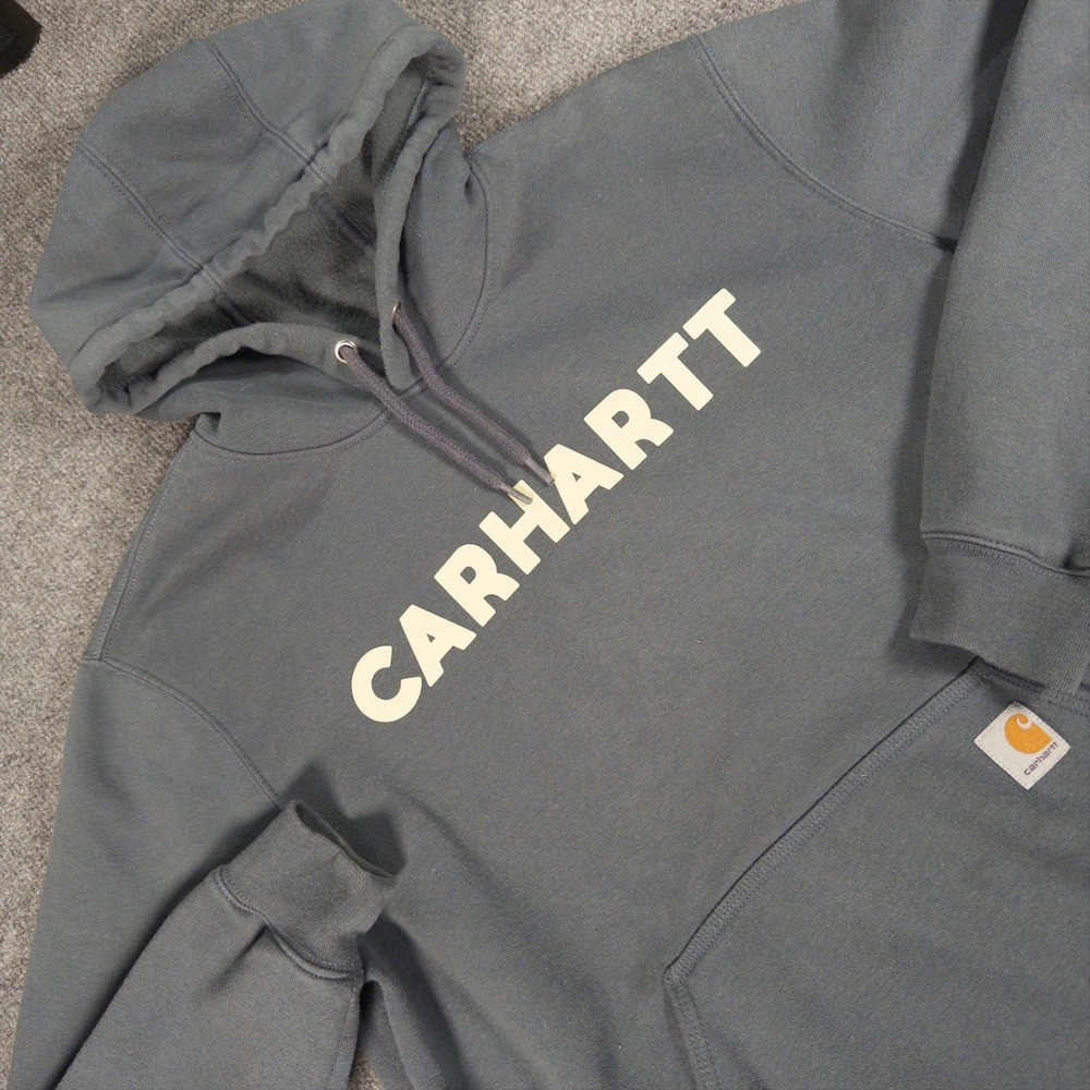 Carhartt Mens Loose Fit Midweight Logo Hoodie Carbon Gray 105193 BLS M #4776